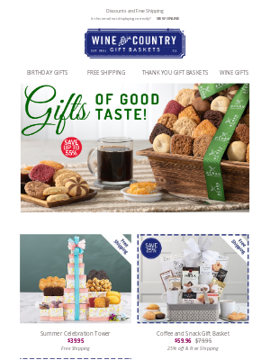 WineCountryGiftBaskets - Save up to 55% on bakery gifts, port wine & more!