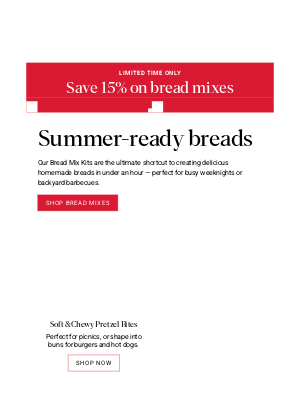 King Arthur Baking Company - 15% Off Your Summer Bread Lineup