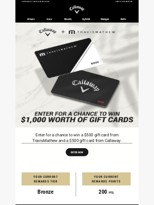 Callaway Golf - Win $1,000 Worth Of Gift Cards To TravisMathew & Callaway