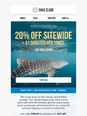 Sand Cloud Towels - 20% OFF In Honor of World Oceans Day 🌊