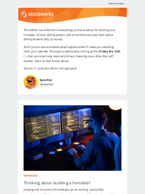 Spiceworks - 🌶️ Body slams, bad claves, & homelabs, plus...