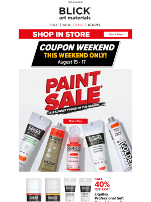 Blick Art Materials - Don’t Miss: 20% Off Coupon This Weekend Only + Fall Sale!