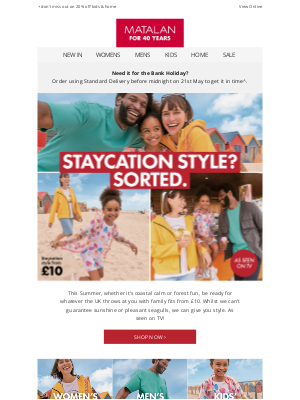 Staycation or big adventure? Styles from £10 ☀️