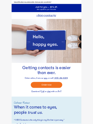 1-800 Contacts - kathy, getting your contacts is easier than ever.