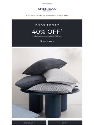 Sheridan (Australia) - Final call | shop 40% off Sheridan*
