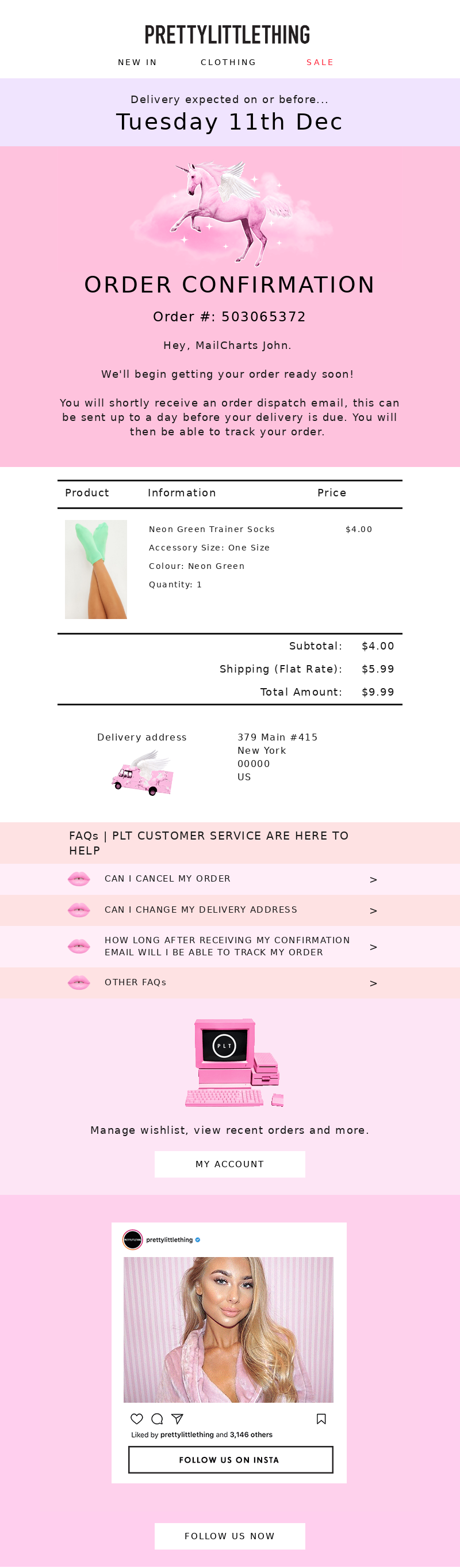 PrettyLittleThing USA - PrettyLittleThing: Order Confirmation # 503065372