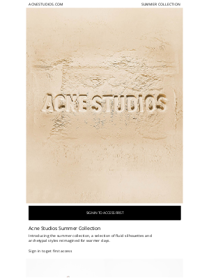 Acne Studios - Exclusive Early Access: Summer Capsule