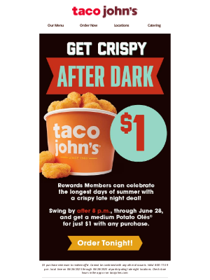Taco John's - Crispy Nights, $1 Bites!