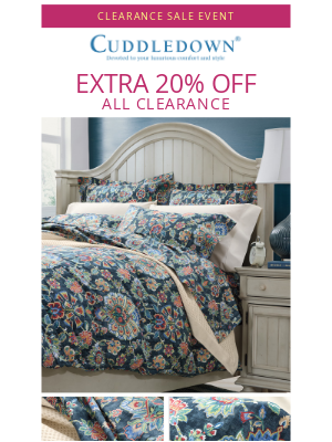 Cuddledown - EXTRA 20% off clearance ALL WEEKEND