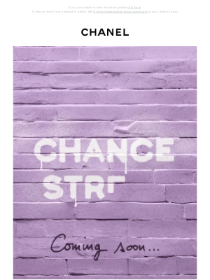 Chanel (United Kingdom) - CHANCE STREET pop-up event. Coming soon.
