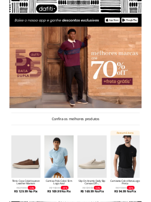 Dafiti (Brazil) - Só hoje: Até 70% OFF + Frete Grátis*