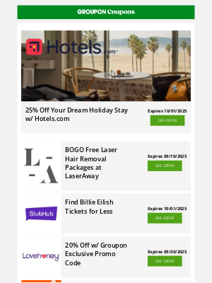 $30 Off Viator | 40% Off Home Depot | BOGO Laser Hair Removal
