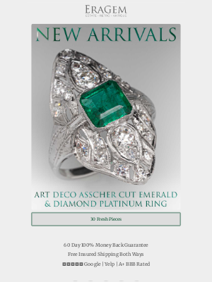 EraGem - Just In: Art Deco Asscher Cut Emerald Ring