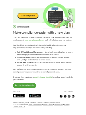 When I Work - New plans with compliance features