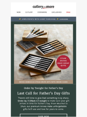 Cutlery and More - Last day to order Dad's gift 🔪🎁