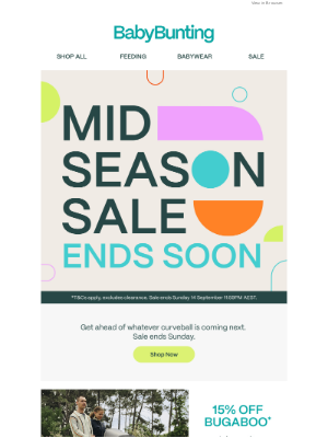 Baby Bunting (Australia) - Final Week of our Mid Season Sale! ⏰