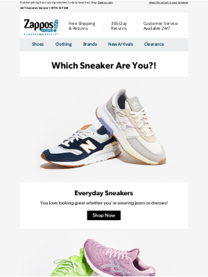 Zappos - All the Sneakers, All the Time—All for You!