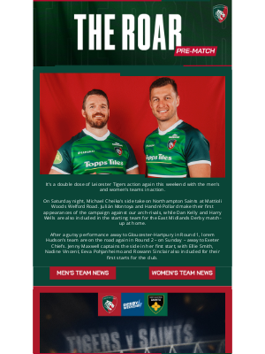 Leicester Tigers - Superstars return for rugby’s BIGGEST Derby!