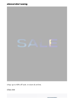 Alexander Wang - no time like now: sale