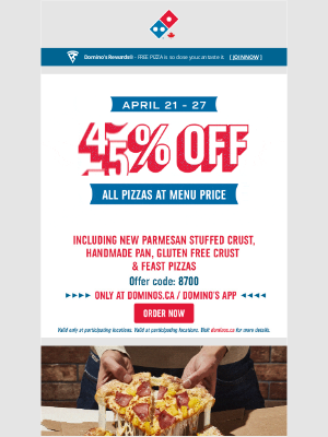 Dominos (Canada) - 🚨 Half off pizzas! 🚨