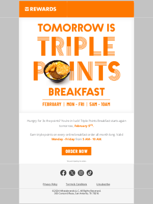 Whataburger - 3x the points = best morning ever 🥳