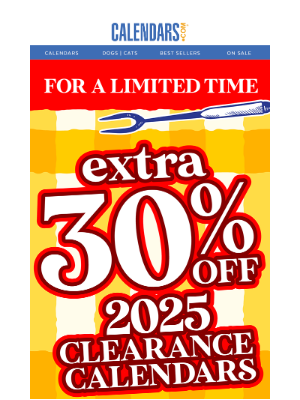 Calendars - Today only! Extra 30% off 🧑‍🍳