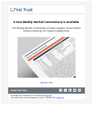 First Trust - Weekly Market Commentary - Week Ended September 19, 2025