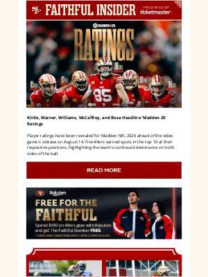San Francisco 49ers - Five 49ers Top the Charts of 'Madden 26' Ratings