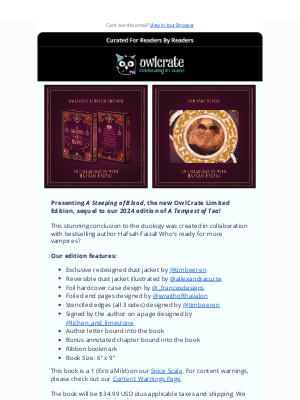 Owl Crate - TWO MORE LIMITED EDITIONS COMING!