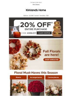Kirkland's - Psst... Fall Florals are Here! 🍂