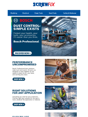 Screwfix (United Kingdom) - Transform your Workspace: Ultimate Dust Control with Bosch