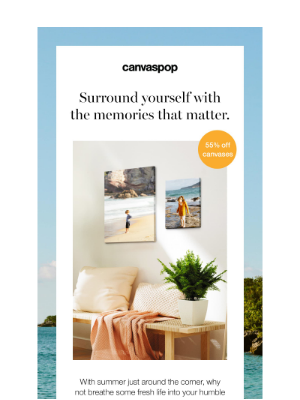 CanvasPop - Set the vibe for Summer with 55% off. 🌴