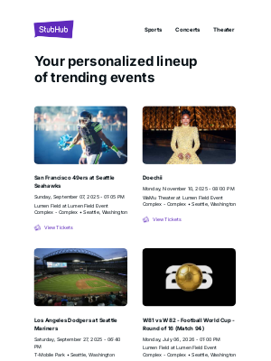 StubHub - Your event lineup: San Francisco 49ers at Seattle Seahawks