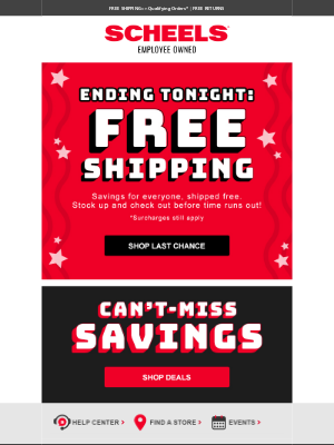 SCHEELS - Final Hours for Free Shipping!