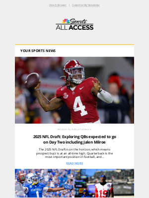 NBC Sports - 2025 NFL Draft: Exploring QBs expected to go on Day Two including Jalen Milroe