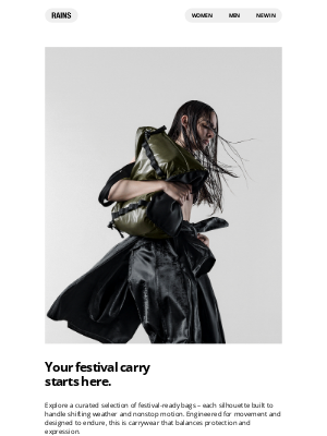 Rains - Got your festival bag sorted?