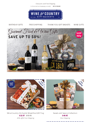 WineCountryGiftBaskets - Save up to 50%!