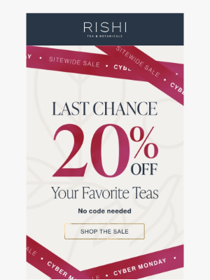 Rishi Tea - Last day: 20% OFF sitewide