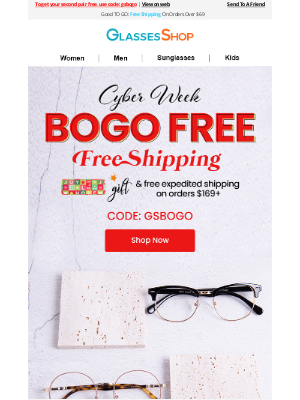 GlassesShop - Cyber Monday extended: enjoying your shopping trip!
