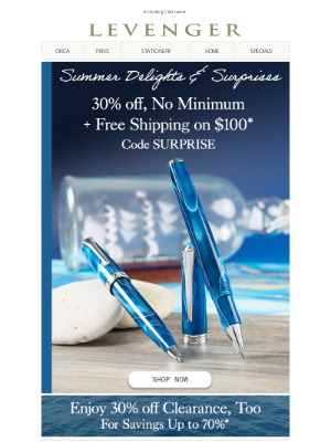 Levenger - Summer Stock: 30% off + Free Shipping ALL Weekend.