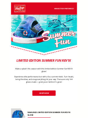 Rawlings Sporting Goods - Make a Splash With This Limited Edition REV1X
