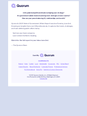 Quorum - What’s Shaping Government Affairs in 2025?