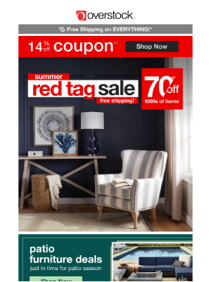 Overstock - Save on Storage & Organization! 🔸🔹 Summer Red Tag Sale 🔹🔸 14% off Coupon!