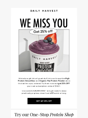 Daily Harvest - Surprise! 25% OFF