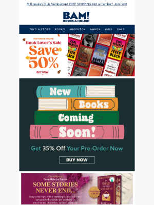 Books-A-Million - Pre-Order & Save 35% on Big Books Coming Soon