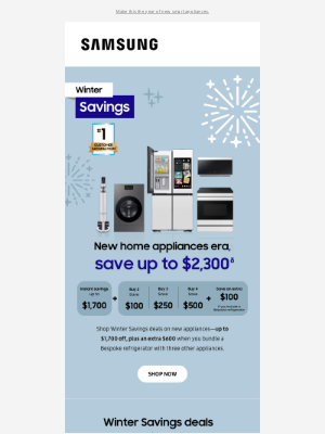 Samsung - Countdown to save up to $2,300 on home appliances