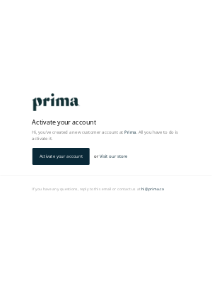 Prima - Customer account activation