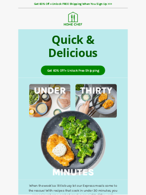 Home Chef - Quick meals with fresh ingredients? 60% Off??? Free Shipping?!?