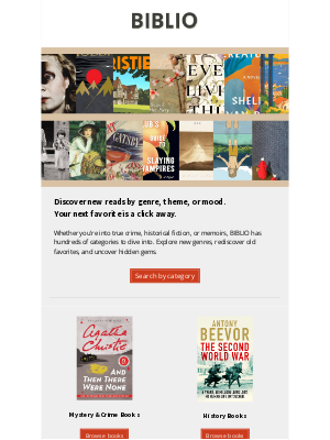 Biblio - Romance? Memoirs? Sci-fi? We’ve got it all.