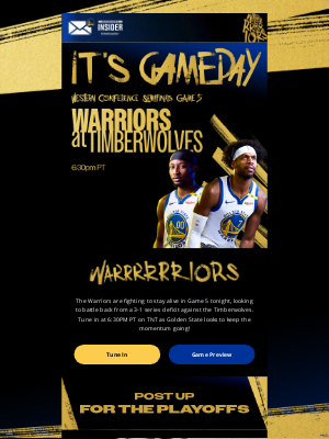 Golden State Warriors - The Warriors Fight to Stay Alive in Game 5 TONIGHT.